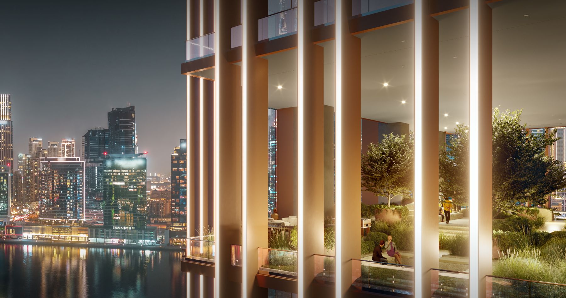 Sky garden overlooking the Downtown skyline